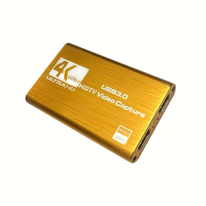 4K USB 3.0 Video Capture Card - 1080P 60fps HD Recorder, 4K UHD 60Hz Input, Compatible with OBS Live Game Streaming