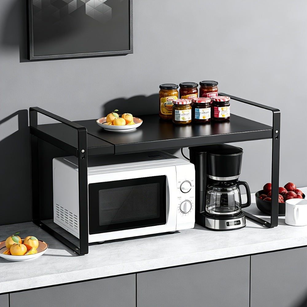 Expandable Cabinet Shelf Organizer Riser for Home Cooking, Dining and Outdoor Meals, with the Listed Configuration