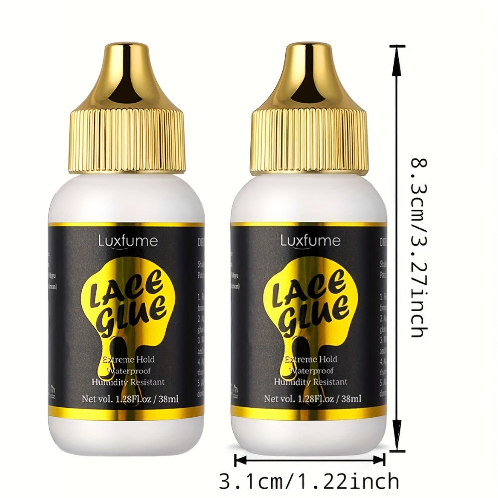 Lace Glue for Wigs Invisible Bonding Adhesive Extreme Hold Fast Drying Lace Front Wig Glue for Daily Wear Styling 2pcs Set