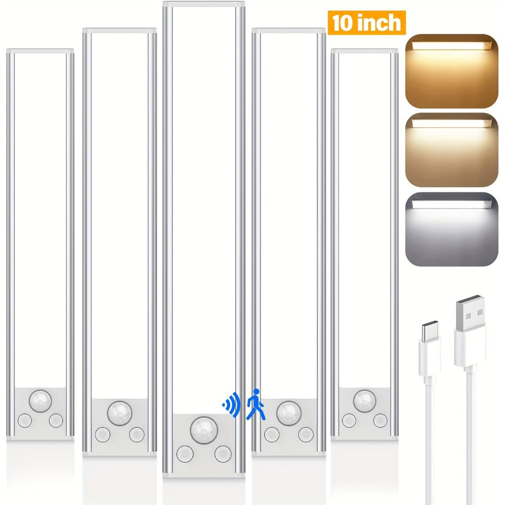 Rechargeable Under Cabinet Lights Wireless, 68 LED Motion Sensor Cabinet Light with 3 Color Temps & 2000mAh Battery