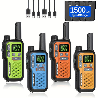 Long Range Walkie Talkies for Adults, BAOFENG 22 FRS Channels LCD Display VOX Hands-Free, USB-C Rechargeable Li-ion Battery, 2-3 Mile Range