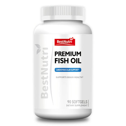 Omega-3 Fish Oil 2000mg Softgels with EPA & DHA, Cold-Extracted CGMP, Brain Vitality Heart Health Anti-Inflammatory Support