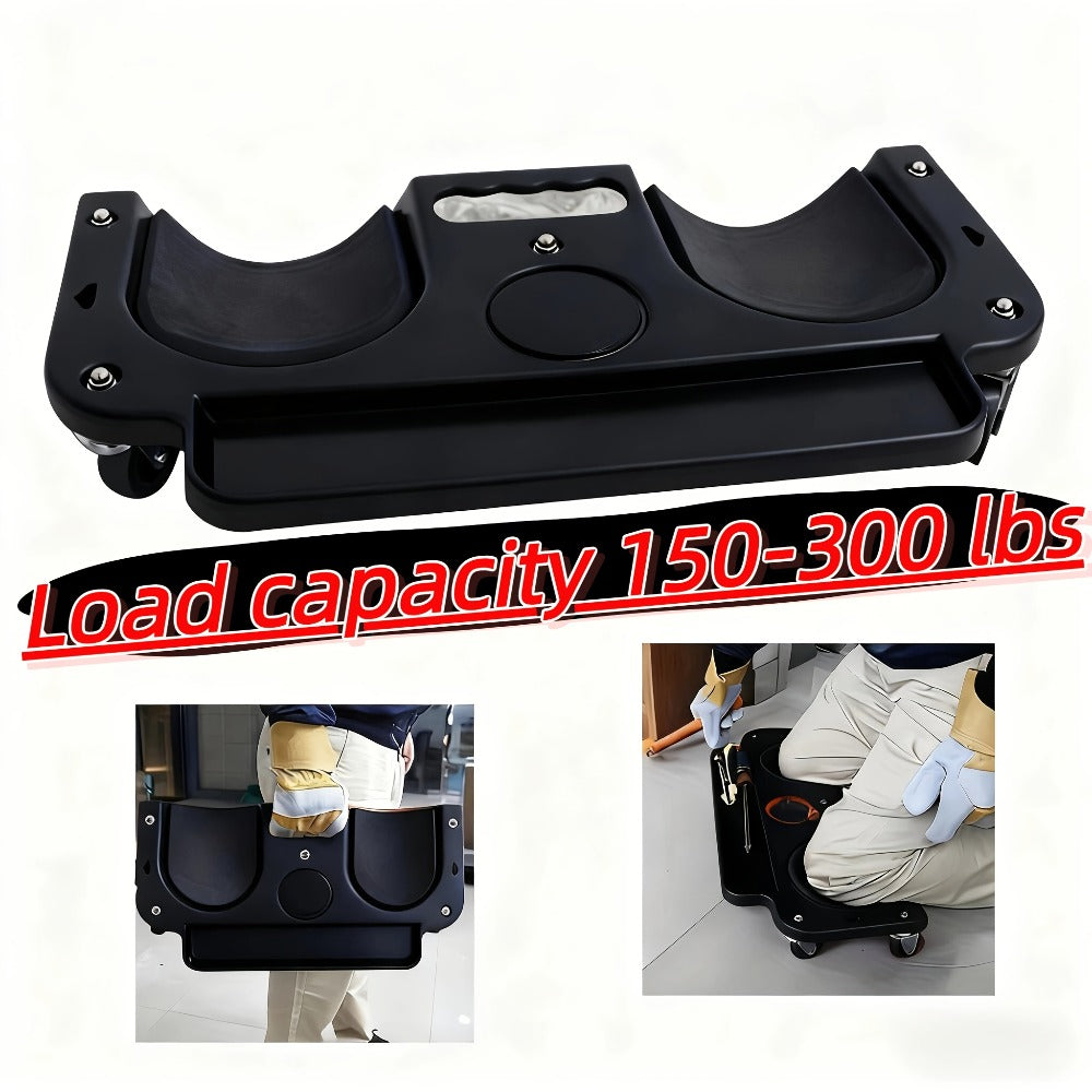 Rolling Knee Pad with Wheels & Built-In Tool Tray – Cushioned Kneeling Platform for Mechanics, Carpenters & Flooring Work