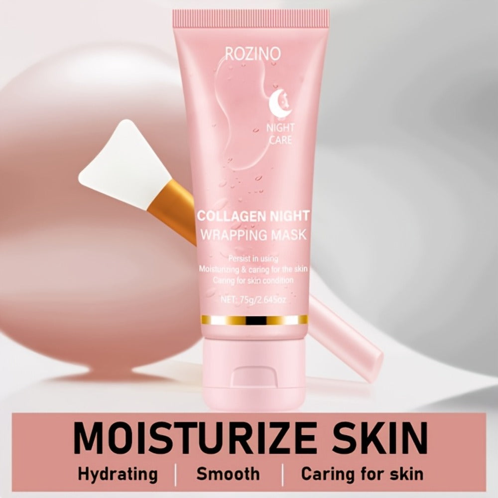 Collagen Overnight Sleeping Mask 3pcs 75g - Niacinamide Hyaluronic Acid Intensive Lifting Sleep Off Face Mask for Women