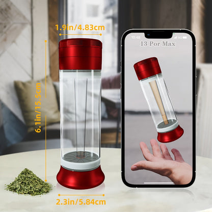 3-in-1 Herb Grinder with Cone Loader & Rolling Machine, Multifunctional Tobacco Grinder Blunt Joint Roller Filling Storage All-in-One