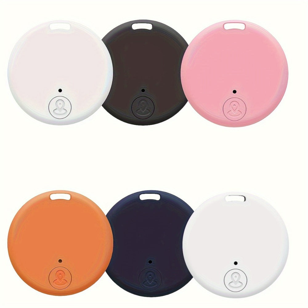 Six-Pack Round Bluetooth Key Finders in White, Black and Mixed Colors with App-Based Audible Locator