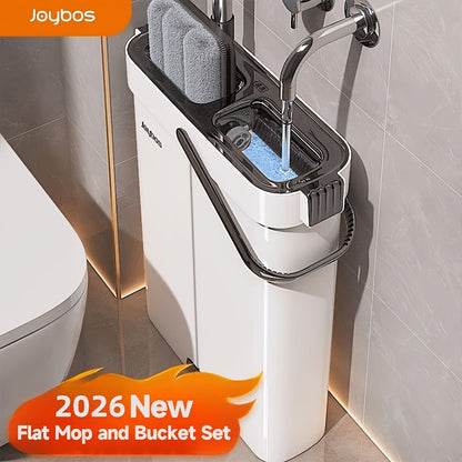 Spin Mop and Bucket Set with Wringer 360° Flat Mop Microfiber Pads Long Handle for Hardwood for Home Cooking, Dining and Outdoor Meals