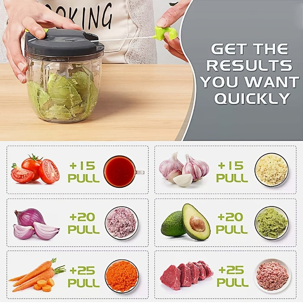 Vegetable Chopper with 3/5 Blades, Multifunctional Onion Chopper, Food Dicer & Salad Cutter with Container