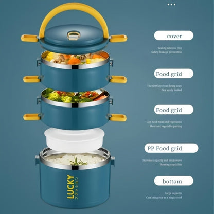Insulated Lunch Box Set Stainless Steel – Large Leak Proof Bento Container with Thermal Bag and Cutlery