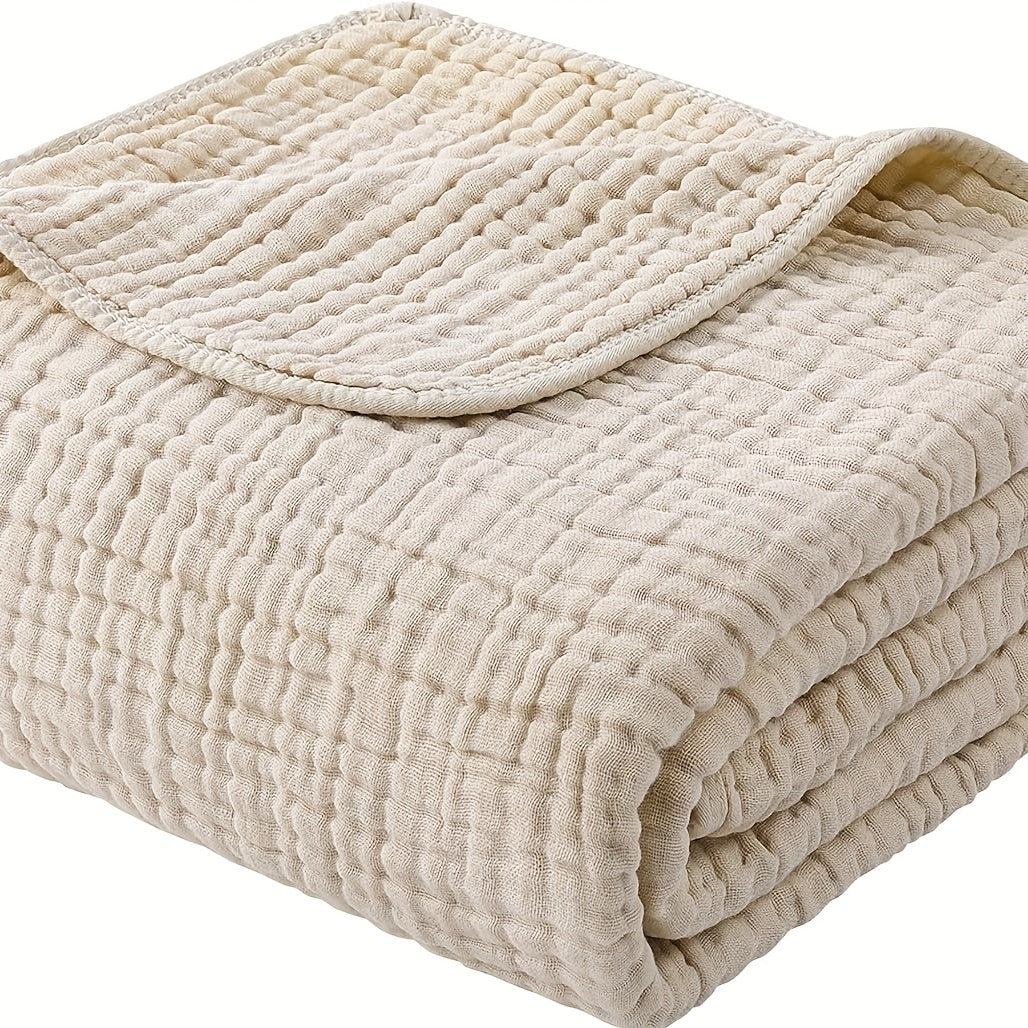 Morandi Cotton Muslin Blanket 6-Layer, Gauze Throw for Couch & Bed, Breathable All Season, 6 Colors