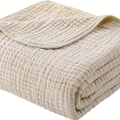 Morandi Cotton Muslin Blanket 6-Layer, Gauze Throw for Couch & Bed, Breathable All Season, 6 Colors