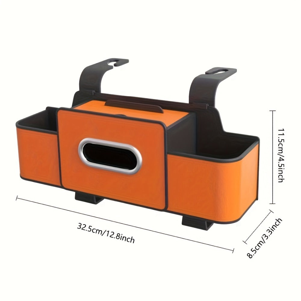 Car Backseat Organizer 8-in-1 – 2-Pack Multi-Function Hanging Storage with Cup Holders & Napkin Drawer, Large Capacity Back Seat Organizer
