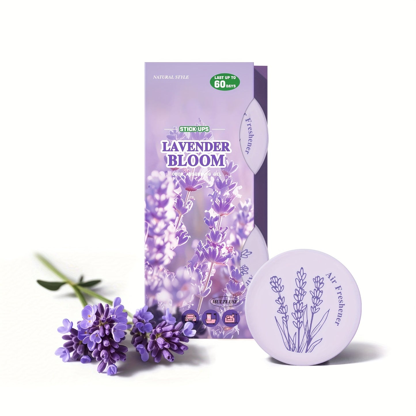 Car Air Freshener 2-Pack Solid Fragrance Jars in Cherry, Lavender, Lime, Rose or Sweet Orange