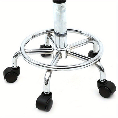 Saddle & Round Salon Stool with Backrest 360-Degree Swivel, Adjustable Height Professional Chair for Salon