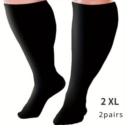 Plus Size Compression Socks 2 Pairs High Elasticity Sports Fitness Oversized Socks for Men for Entryways, Bedrooms and Living Spaces