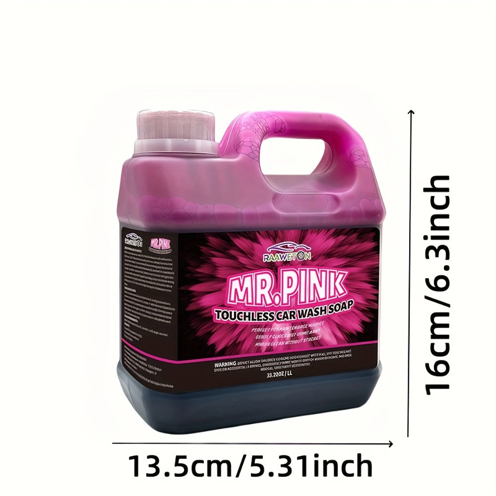Pink Snow Foam Car Wash Soap Concentrated 1L – High-Foam Pre-Wash Shampoo, pH12 Strong Formula, Touchless Pressure Washer Foam Gun
