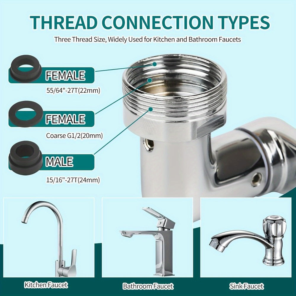 1440° Rotating Faucet Extender Brass Multifunctional 1080° 360° Swivel Robotic Arm Sink for Home Plumbing Maintenance and Repair