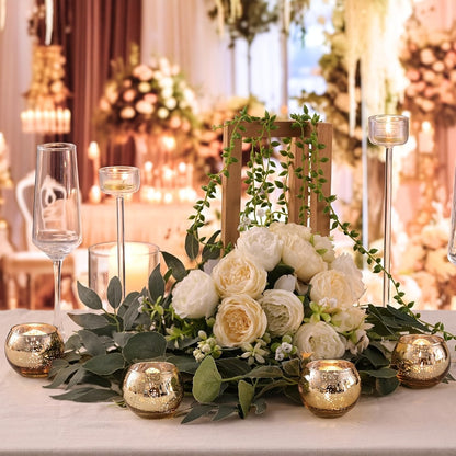 Round Glass Votive Candle Holder Sets in Gold, Pink, Silver or Green with 6-, 12- or 24-Piece Options
