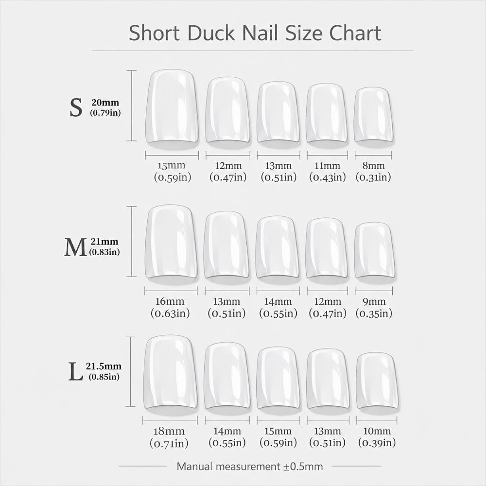 Press On Nails 10-Piece Short Duckbill Acrylic Set with Skull, Cherry, Bow, Rhinestone and Zebra Details