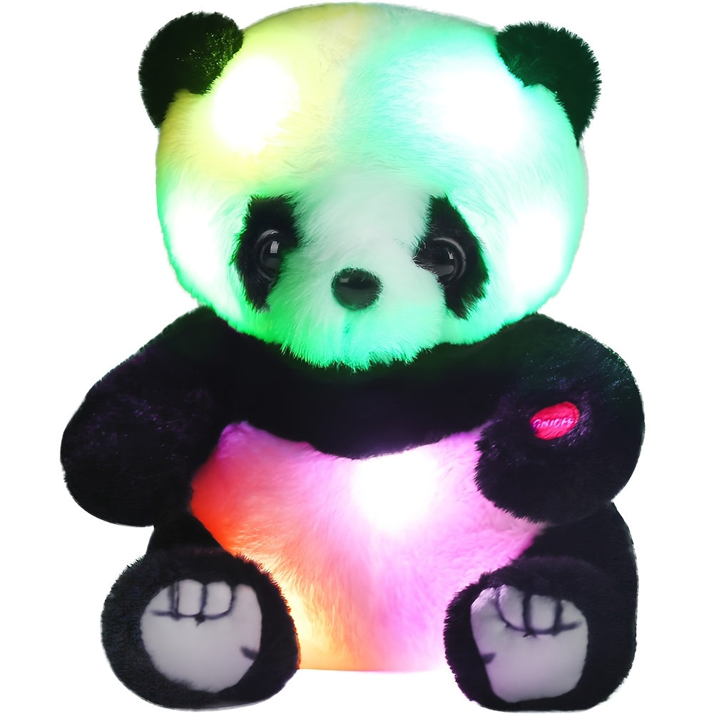 Light Up Panda Stuffed Animal Plush Toy 8 & 12 Inch with LED Glow, Cute Panda Bear Hugging Toy