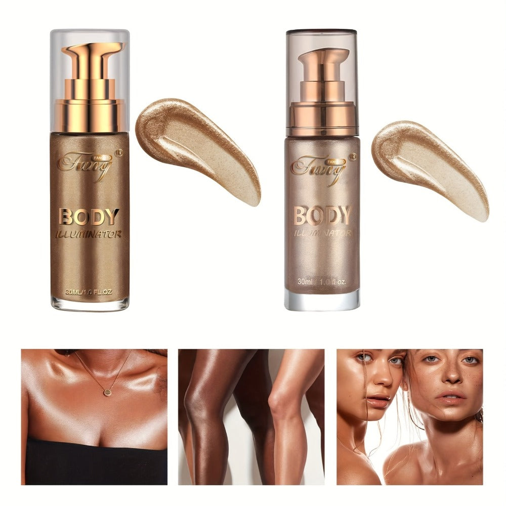 Liquid Luminizer Set of 2 Shimmer Highlighter for Face and Body Glow – All-in-One, for Makeup, Travel and Everyday Vanity Use