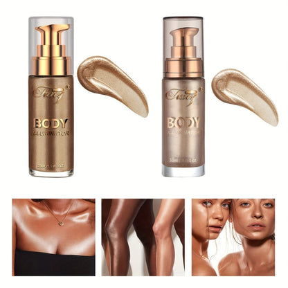 Liquid Luminizer Set of 2 Shimmer Highlighter for Face and Body Glow – All-in-One, for Makeup, Travel and Everyday Vanity Use