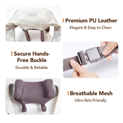 Wearable Neck & Shoulder Massager with Heat, 6D Bionic Hand Kneading Trapezius Massager, 9 Modes 3 Intensities 40-45°C Heat