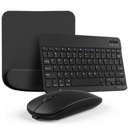 Wireless Keyboard and Mouse Combo with Mouse Pad, Silent 2.4G USB Full Size Keyboard Mouse Set for PC Laptop Mac Desktop