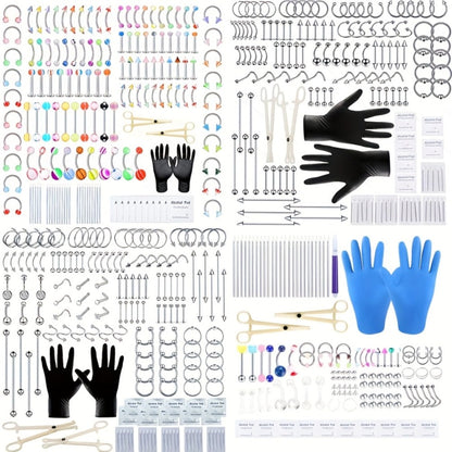 Piercing Kit Stainless Steel Random Set for Makeup, Travel and Everyday Vanity Use, with the Listed Configuration