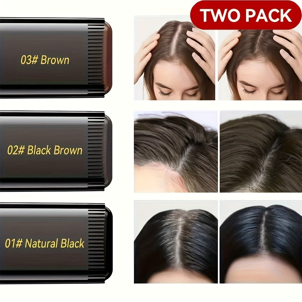 Portable Gray Root Cover Stick 2pcs, Disposable Hair Root Touch-Up with Plant-Based Squalane, Instant Gray Coverage