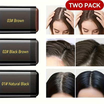 Portable Gray Root Cover Stick 2pcs, Disposable Hair Root Touch-Up with Plant-Based Squalane, Instant Gray Coverage