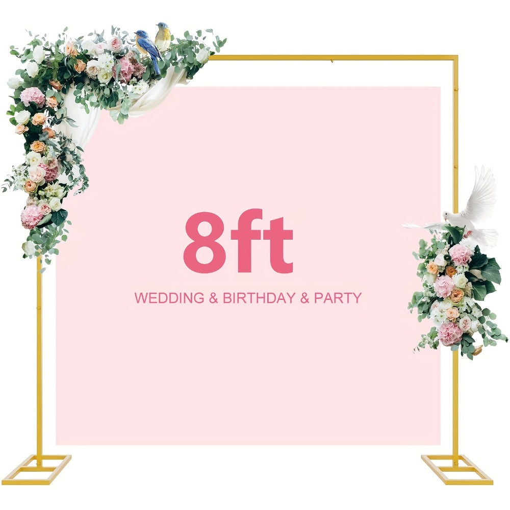 Square Arch Backdrop Stand 6FT & 8FT Metal Balloon Arch Frame | Adjustable Wedding Arch for Ceremony, Birthday Party