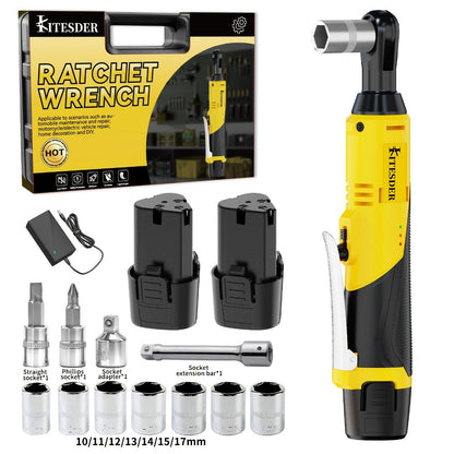 12V Electric Ratchet Wrench Set 400 RPM, 3/8" Cordless Power Ratchet Tool Kit with Variable Speed