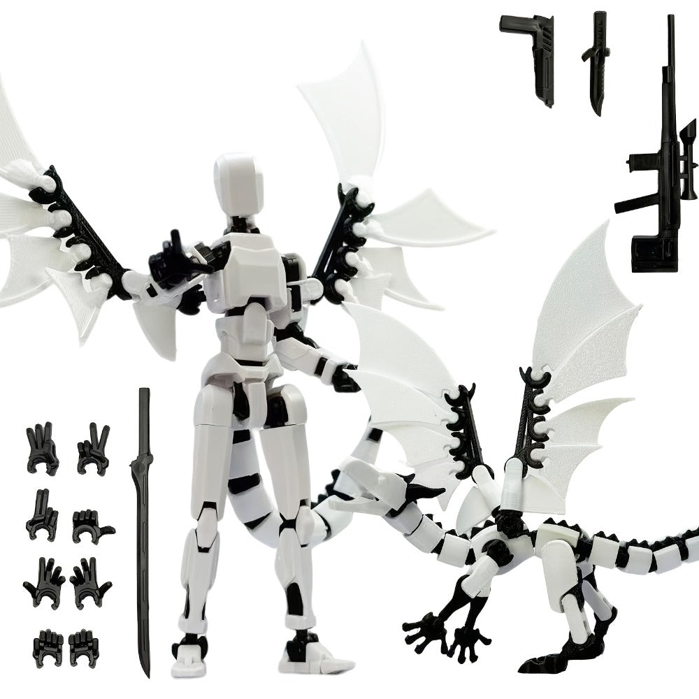 3D Printed Dragon Figurine 2-Piece Set for Garden, Patio and Yard Use, with the Listed Configuration
