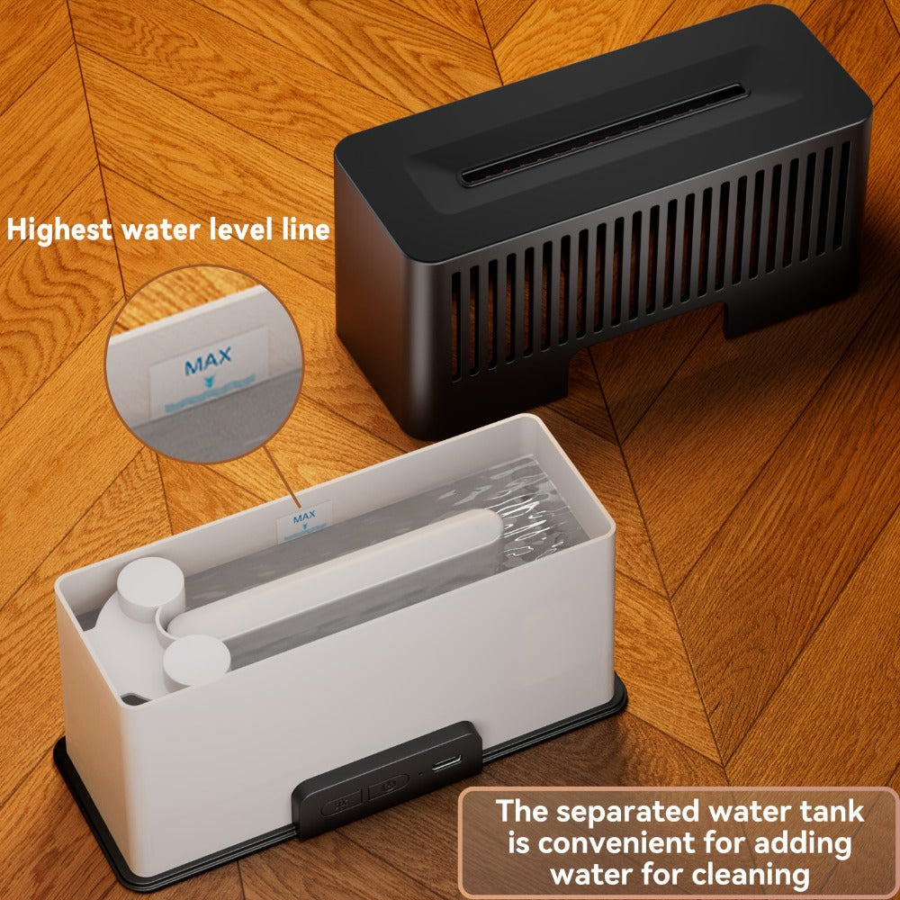 Humidifier Flame-Effect USB Diffuser with Seven LED Colors, Black or White, Single and Two-Pack Options