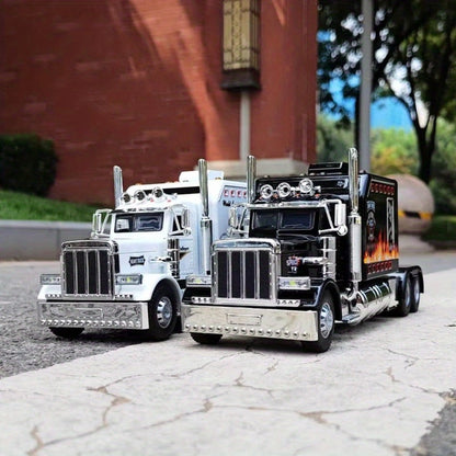 Semi Truck Toy 1:24 Scale Die-Cast Metal Pull-Back Alloy Semi-Trailer Truck with the Listed Color, Size or Set Options for Everyday Use