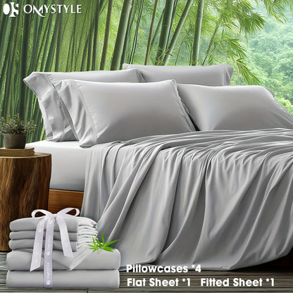 Viscose-Derived Blend Sheet Set with 4- or 6-Piece Packages, 11 Colors and Four Bed Size Options