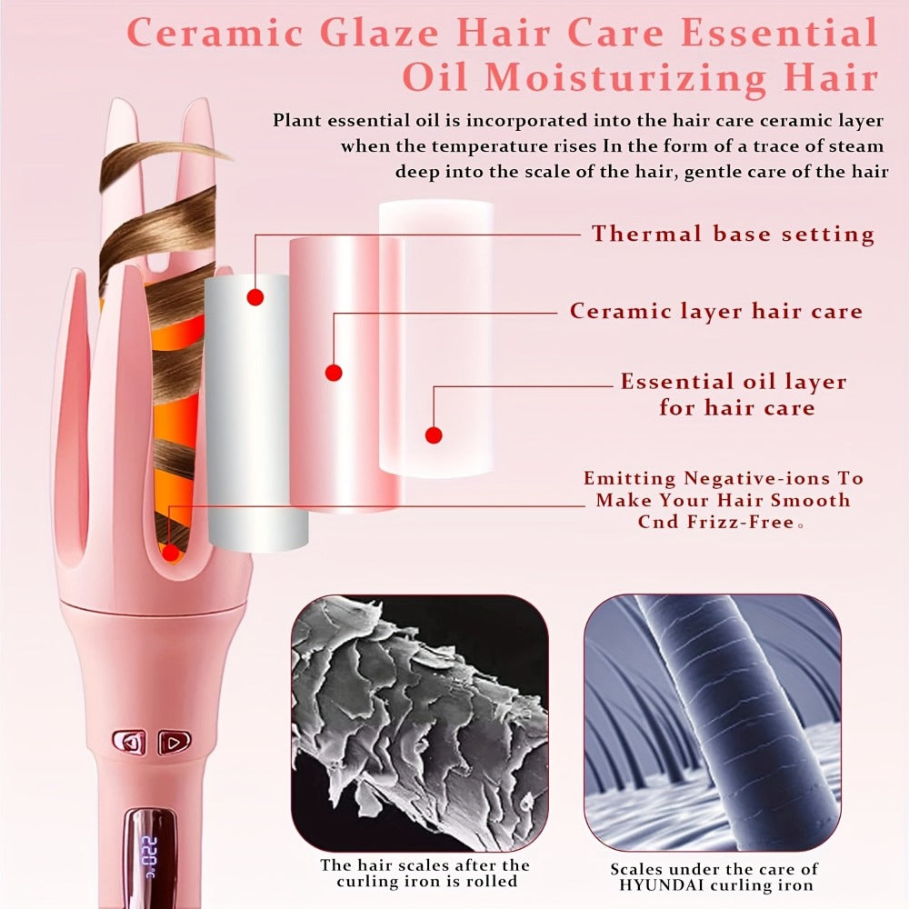 Automatic Curling Iron 32mm Essential Oil Coating, for Home, Travel and Salon Hair Styling