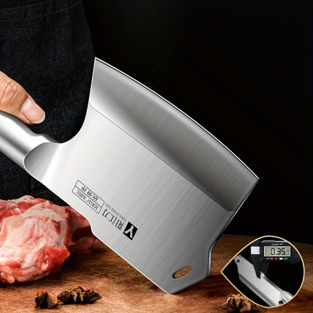 Bone Cutting Cleaver Knife Stainless Steel Butcher Meat Cleaver Thickened Blade for Kitchen for Home Cooking, Dining and Outdoor Meals