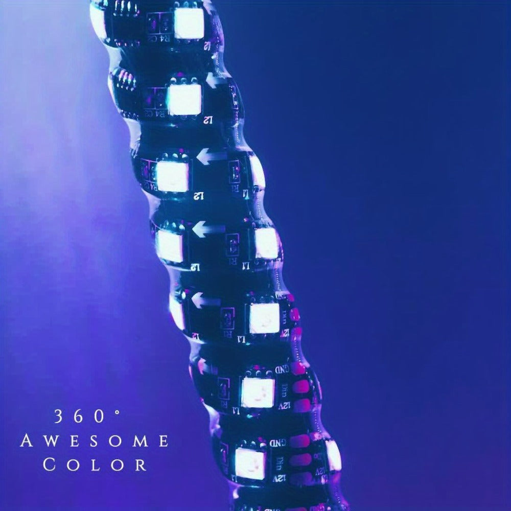 RGB LED Whip Lights for UTV ATV – 1ft/2ft/3ft/4ft Spiral Color Changing Neon Light Whips with Remote & App Control, Music Sync