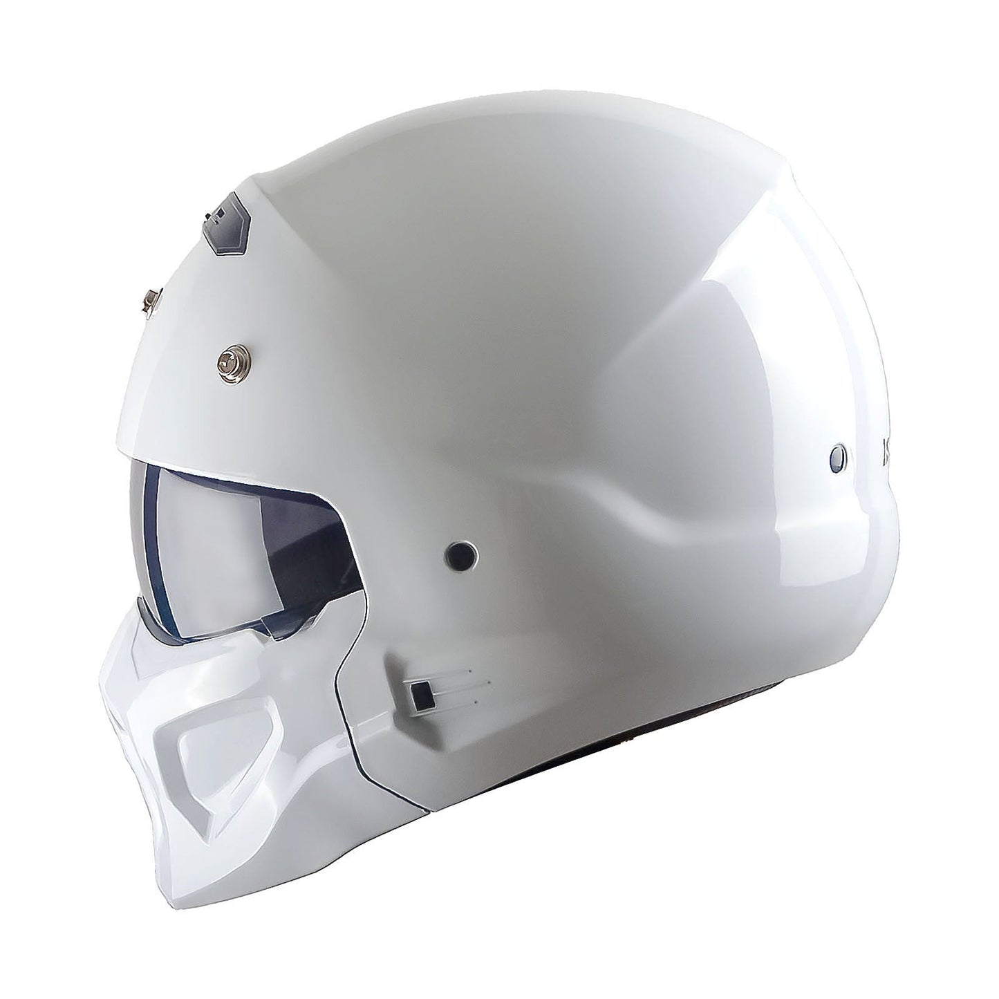 Motorcycle Helmet Convertible Full/Open-Face Shell with Detachable Mask, Smoked Shield, S-XL Sizes and Multiple Styles