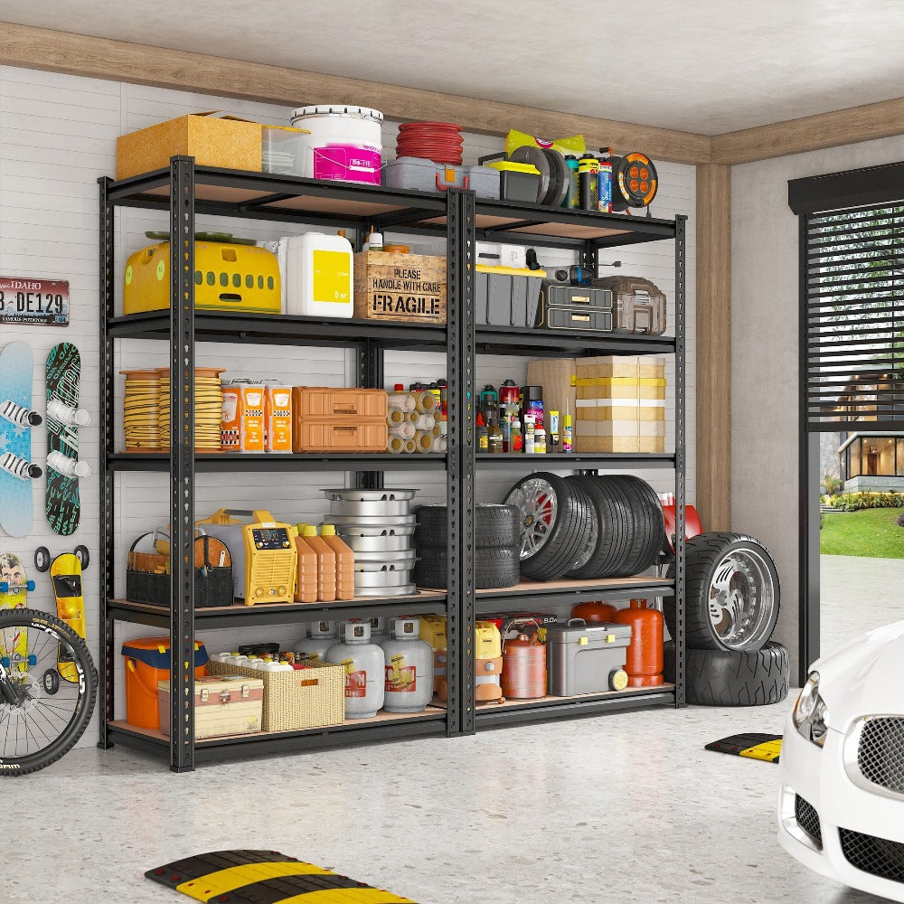 5-Tier Metal Shelving Unit for Entryways, Bedrooms and Living Spaces, with the Listed Configuration