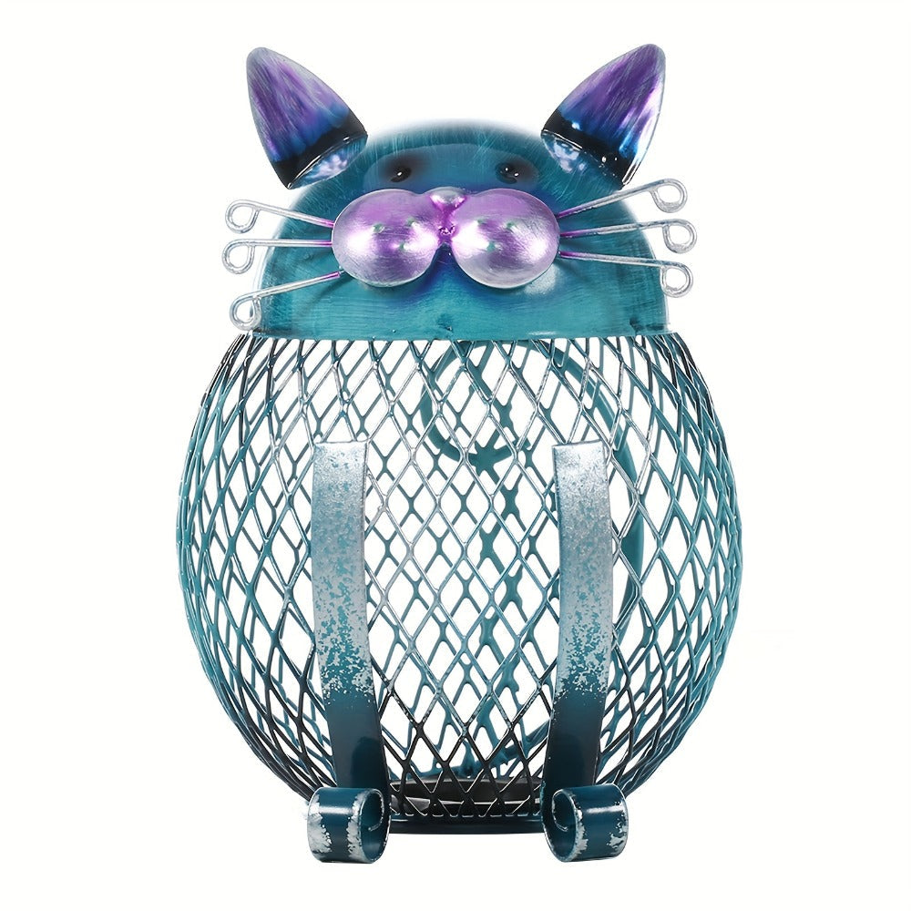 Ceramic Cat Piggy Bank with Removable Bottom Lid – Cute Kitten Coin Bank Figurine for Kids & Adults, Cat Lover Gift