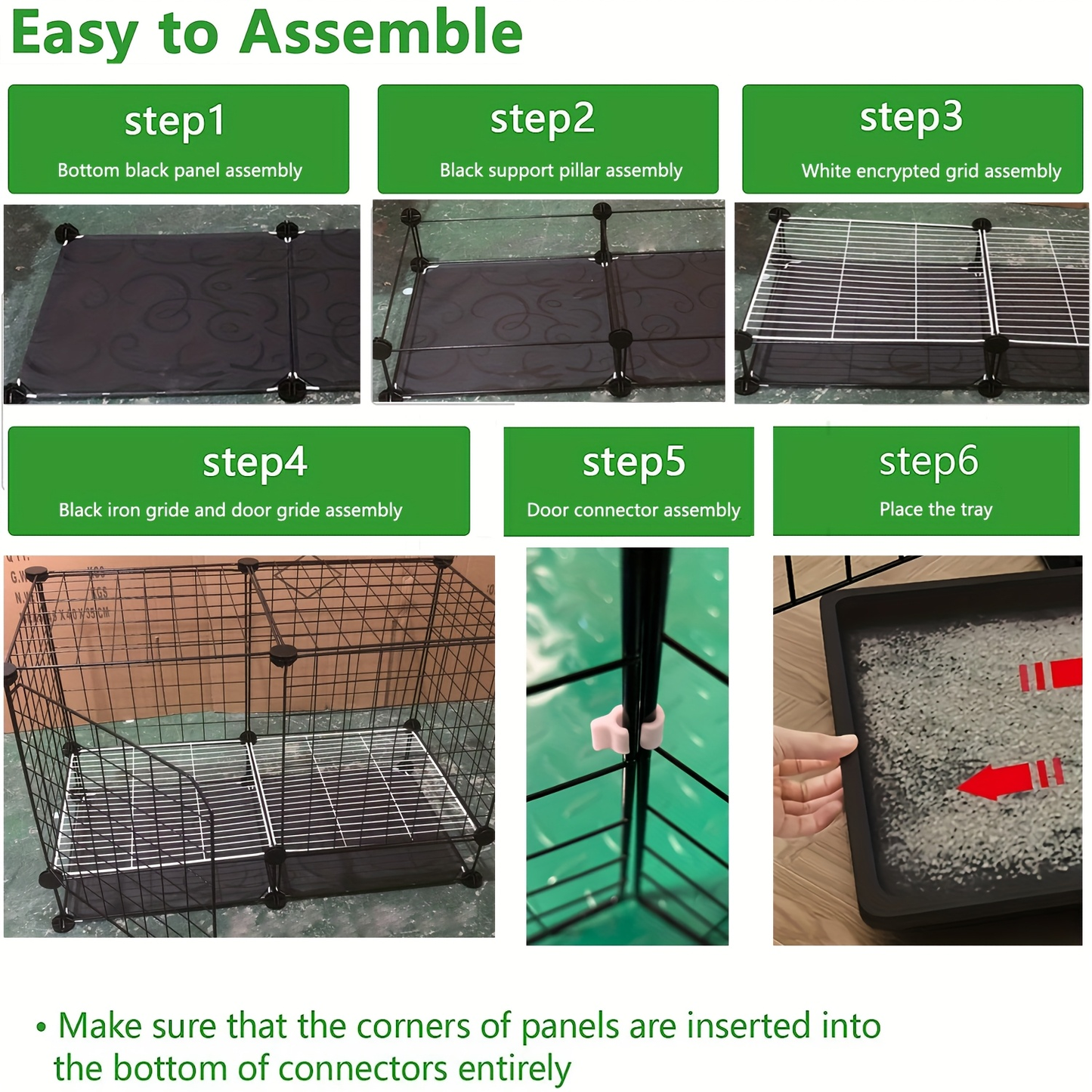 Small Animal Playpen & Pet Cage with Removable Tray, Indoor Outdoor Enclosure for Rabbits, Chickens