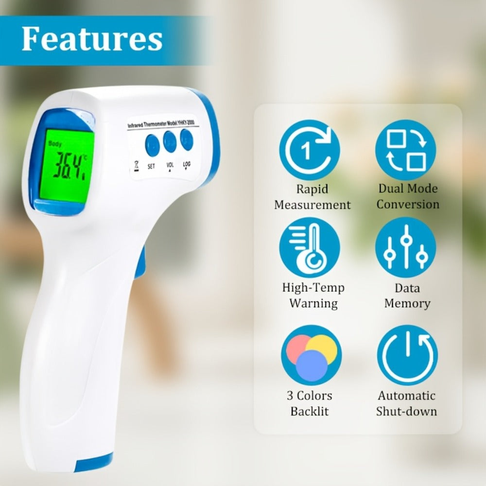Non-Contact Forehead Thermometer Digital Infrared, 1-Second Instant Reading, Fever Alarm, 3-in-1 Forehead & Object Mode