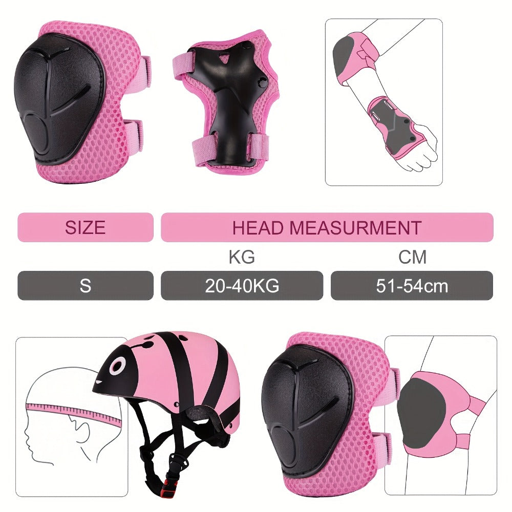 Kids Bike Helmet & Gear Set 7-Piece for Ages 2-8 Boys Girls Adjustable with the Listed Color, Size or Set Options for Everyday Use
