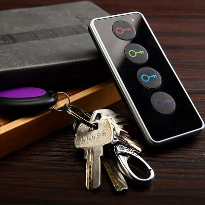 RF Key Finder 4 Receivers No App Required, Wireless Item Locator 131ft Range with LED Flashlight