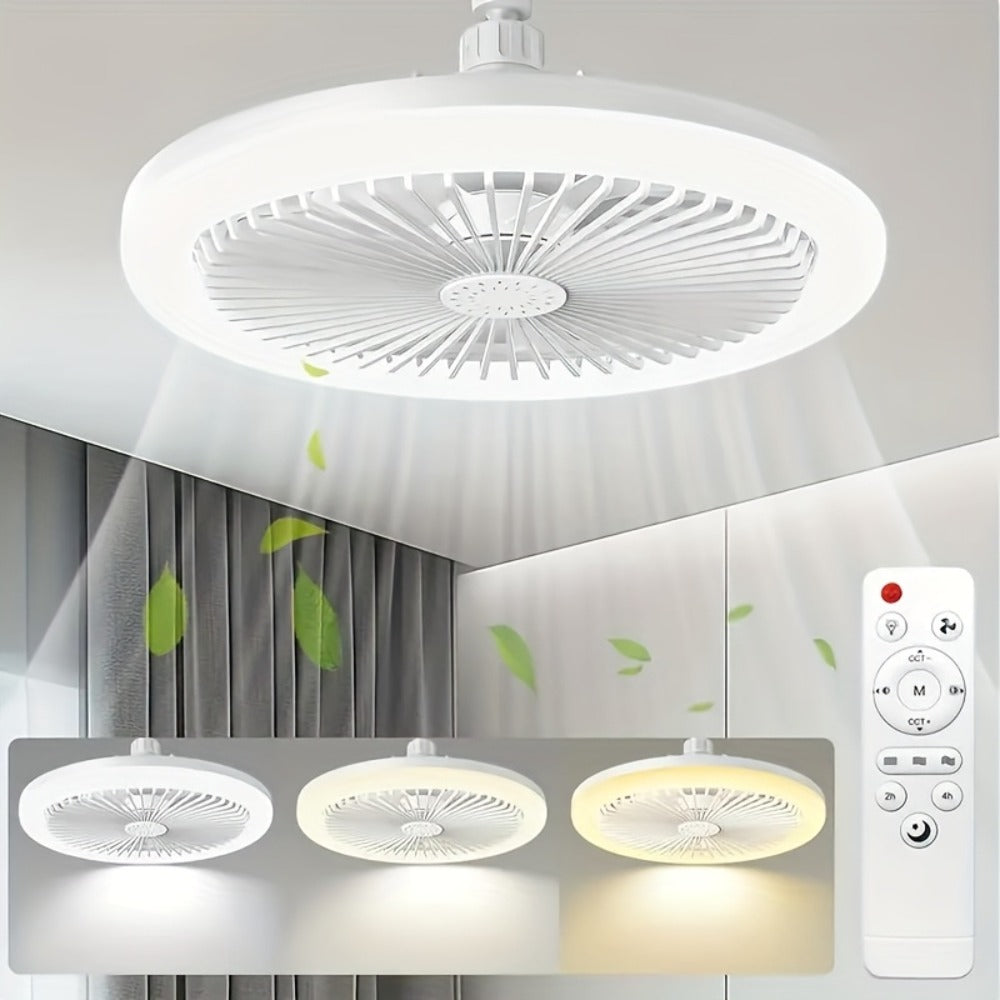 Ceiling Fan Light with Remote Control 3-Speed 3-Color Dimmable LED E26 Base 3000-6500K for Entryways, Bedrooms and Living Spaces