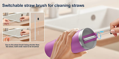 Electric Cup Scrubber Bottle Brush Cleaner, 2-Speed IPX6, Type-C Rechargeable, Deep Cleans 40oz Mugs