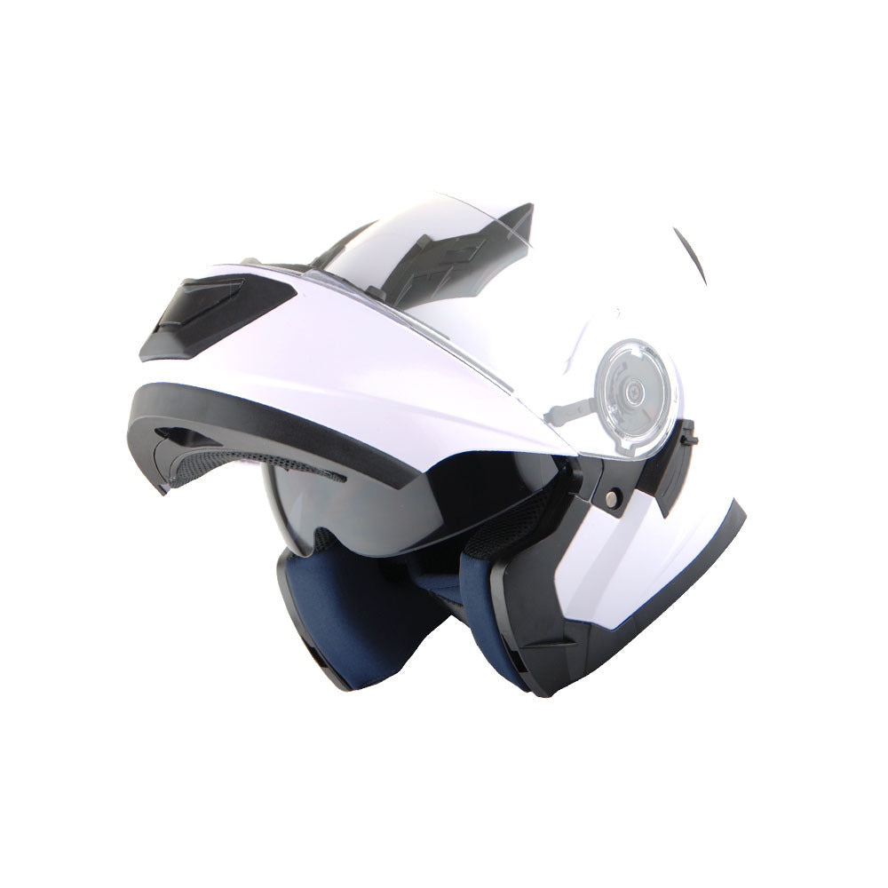 Motorcycle Helmet Modular Flip-Up Design with Dual Visors, Optional Three-Mode LED Tail Light and S-XL Sizes